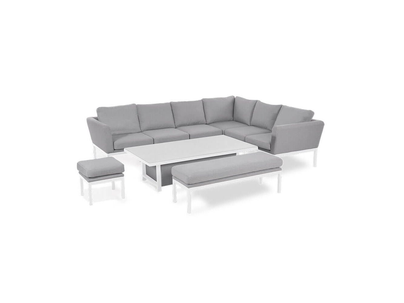 Conjunto de Jantar de Canto com Mesa Elevatória Argenta Conjunto de Jantar de Canto com Mesa Elevatória Argenta