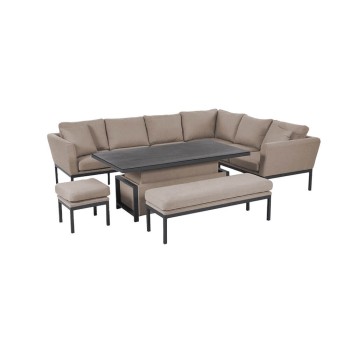 Salon de Jardin d'Angle avec Table Relevable Argenta Salon de Jardin d'Angle avec Table Relevable Argenta