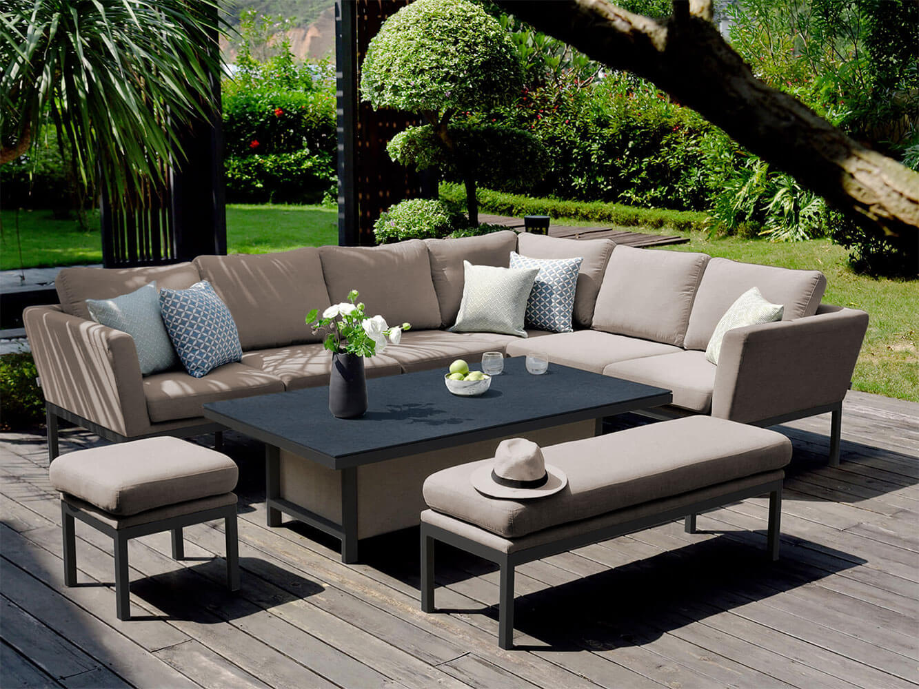 Conjunto de Jantar de Canto com Mesa Elevatória Argenta Conjunto de Jantar de Canto com Mesa Elevatória Argenta