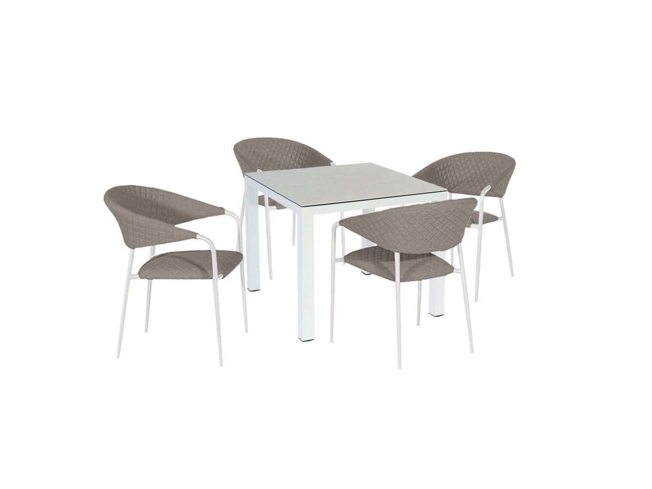 Nuoro 4 Seat Square Dining Set